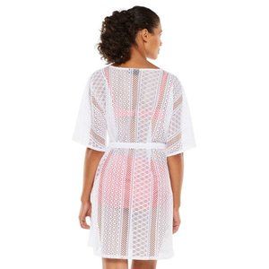 NWT Apt 9 Crochet Kimono Cover-Up w/sash Women's size XL White